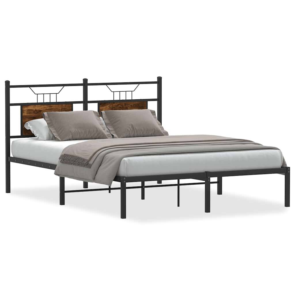 vidaXL Bettgestell ohne Matratze Räuchereiche 150x200 cm Holzwerkstoff