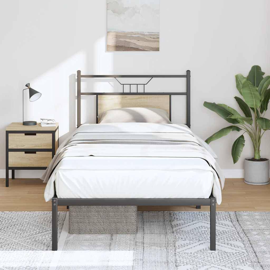 vidaXL Bettgestell ohne Matratze Sonoma-Eiche 90x200 cm Holzwerkstoff