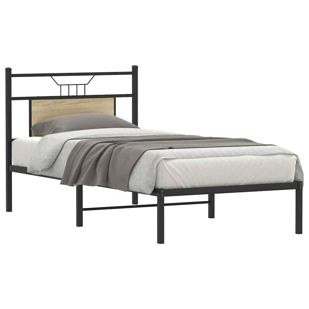 vidaXL Bettgestell ohne Matratze Sonoma-Eiche 90x200 cm Holzwerkstoff
