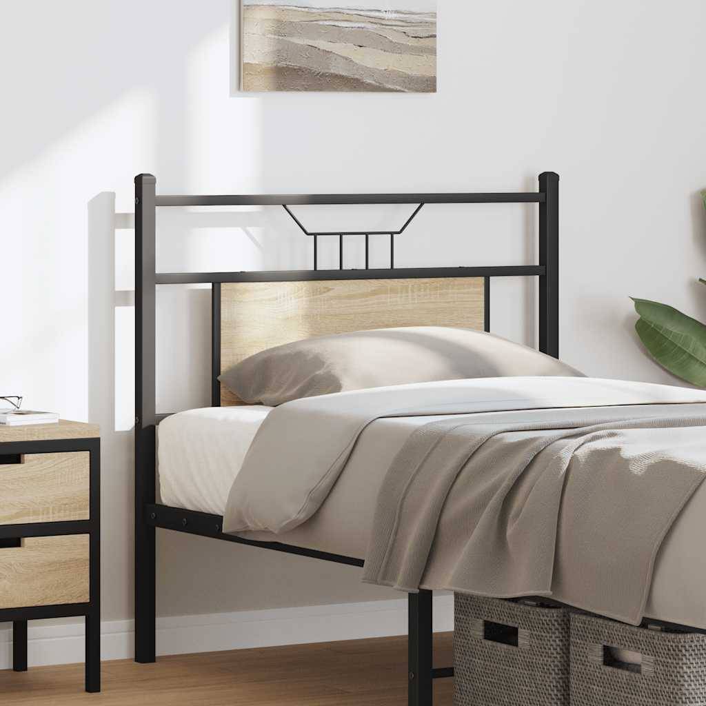 vidaXL Kopfteil Sonoma-Eiche 80 cm Holzwerkstoff und Stahl