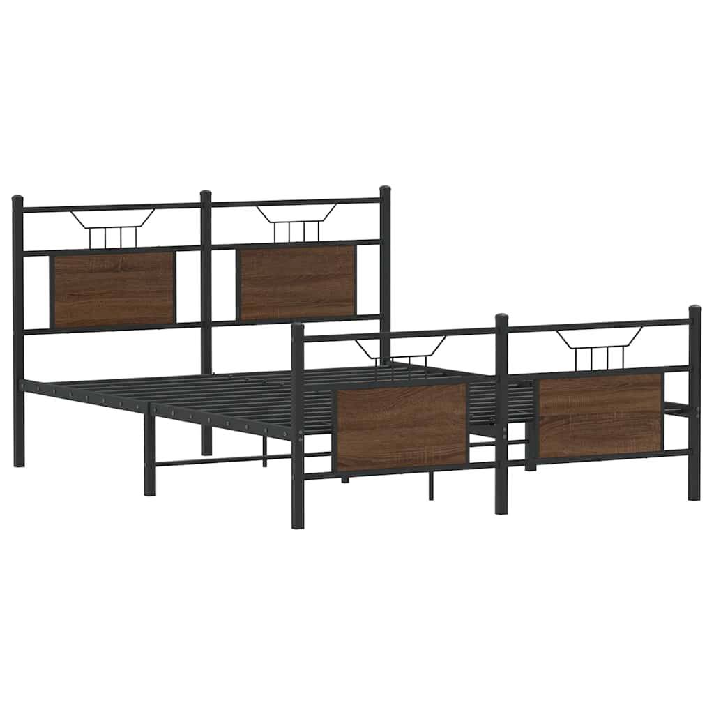vidaXL Bettgestell ohne Matratze Braun Eiche 140x190 cm Holzwerkstoff