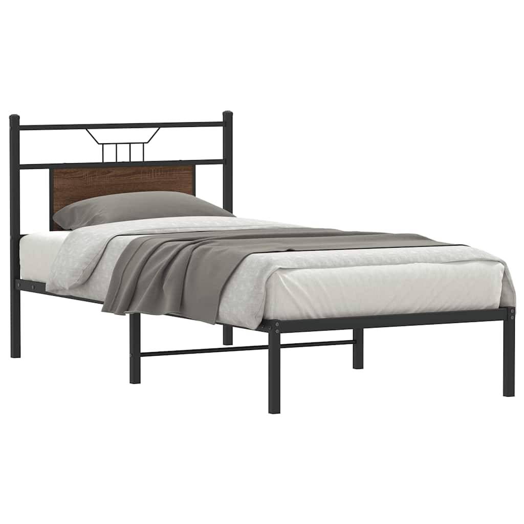 vidaXL Bettgestell ohne Matratze Braun Eiche 90x190 cm Holzwerkstoff