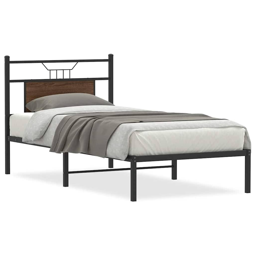 vidaXL Bettgestell ohne Matratze Braun Eiche 90x190 cm Holzwerkstoff