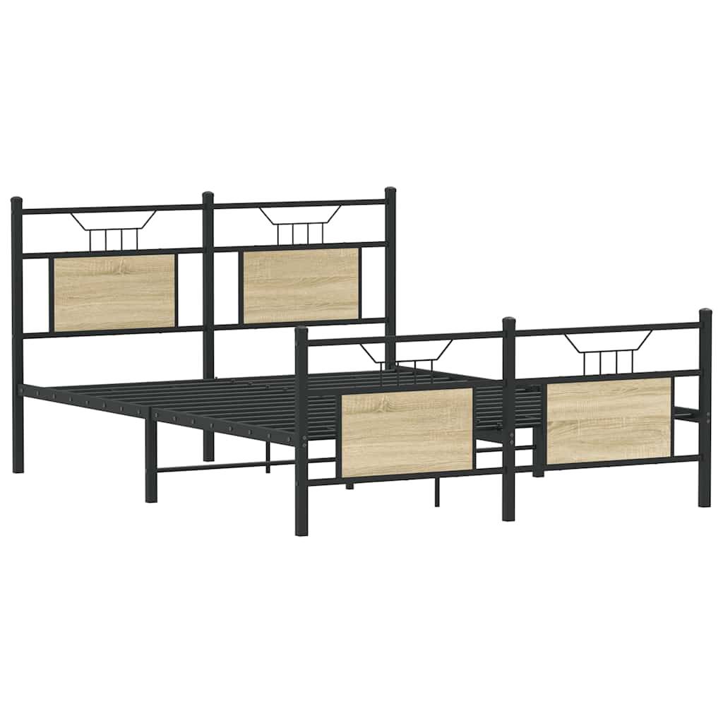 vidaXL Bettgestell ohne Matratze Sonoma-Eiche 137x190 cm Holzwerkstoff