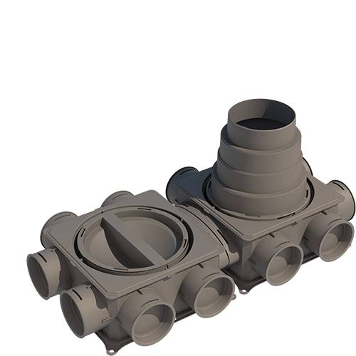 2 Airbox Compact 6 mit jeweils 6 Öffnung Airbox Compact 6 Duo von Aereco - 360050