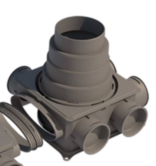 Luftverteiler DN 125 - 180 Airbox Compact 6 von Aereco - 360043