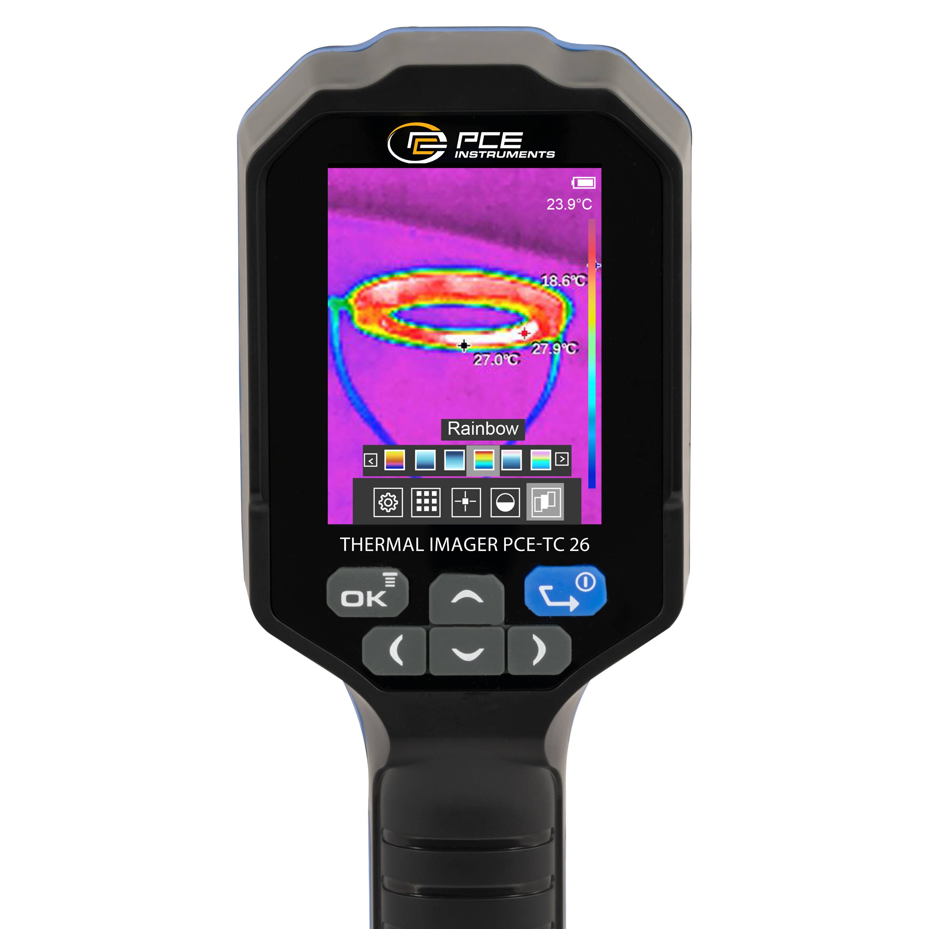 PCE Instruments Wärmebildkamera PCE-TC 26 |-10...400 °C |Auflösung 0,1 °C |120x90 Pixel |8 Farbpaletten |Laserindikator