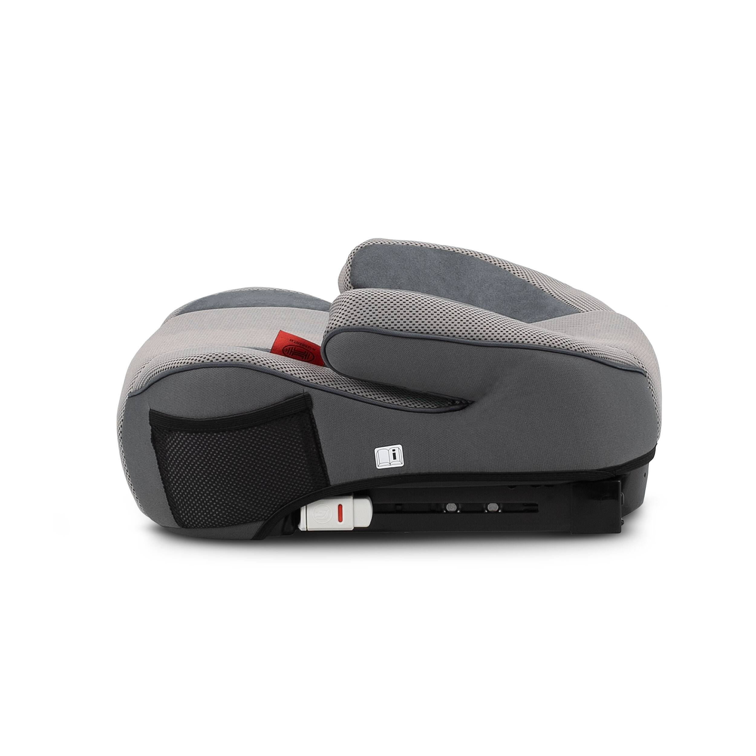 HEYNER® Sitzerhöhung i-Fix-SafeUp-L i-Size ISOFIX Autokindersitz Pkw grau