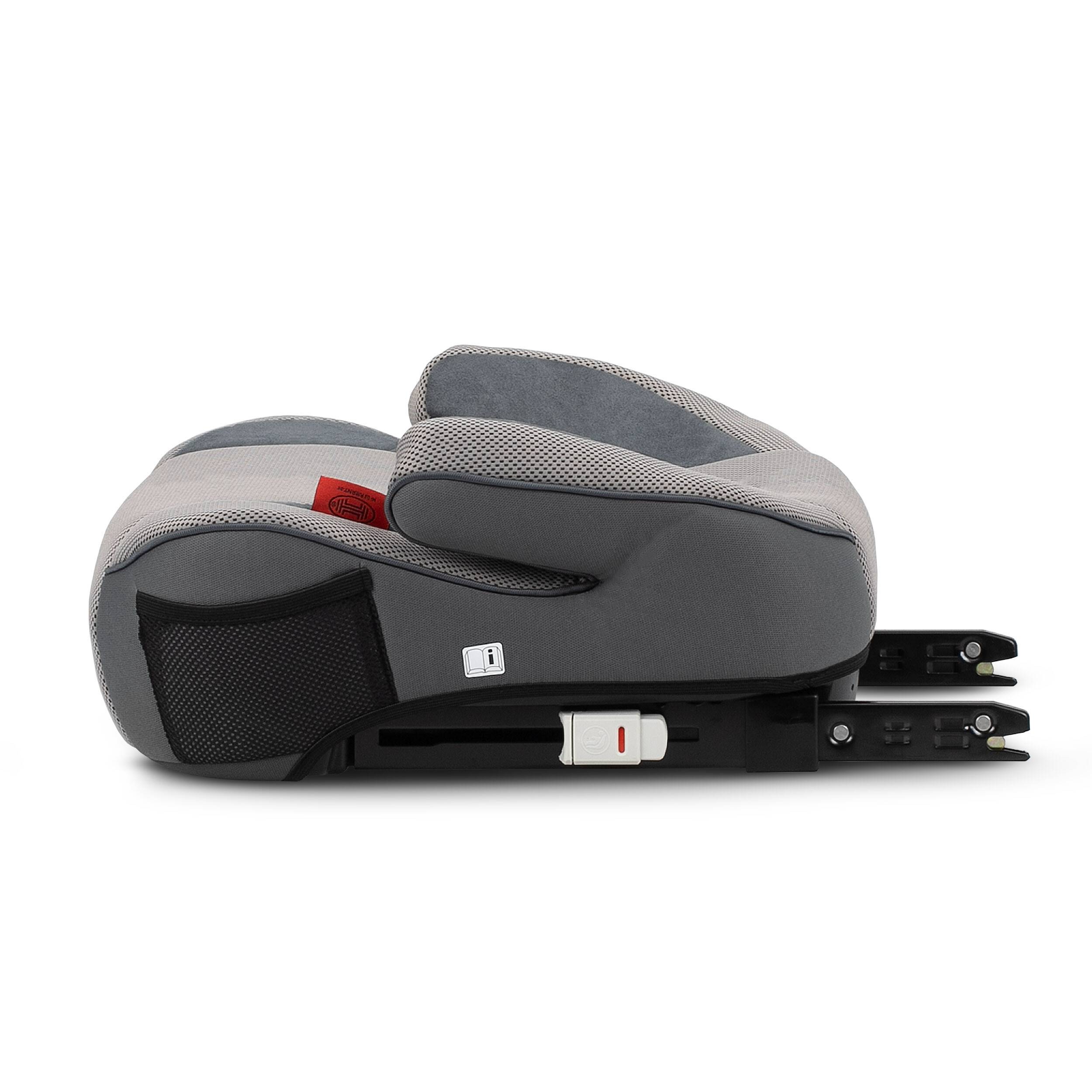 HEYNER® Sitzerhöhung i-Fix-SafeUp-L i-Size ISOFIX Autokindersitz Pkw grau