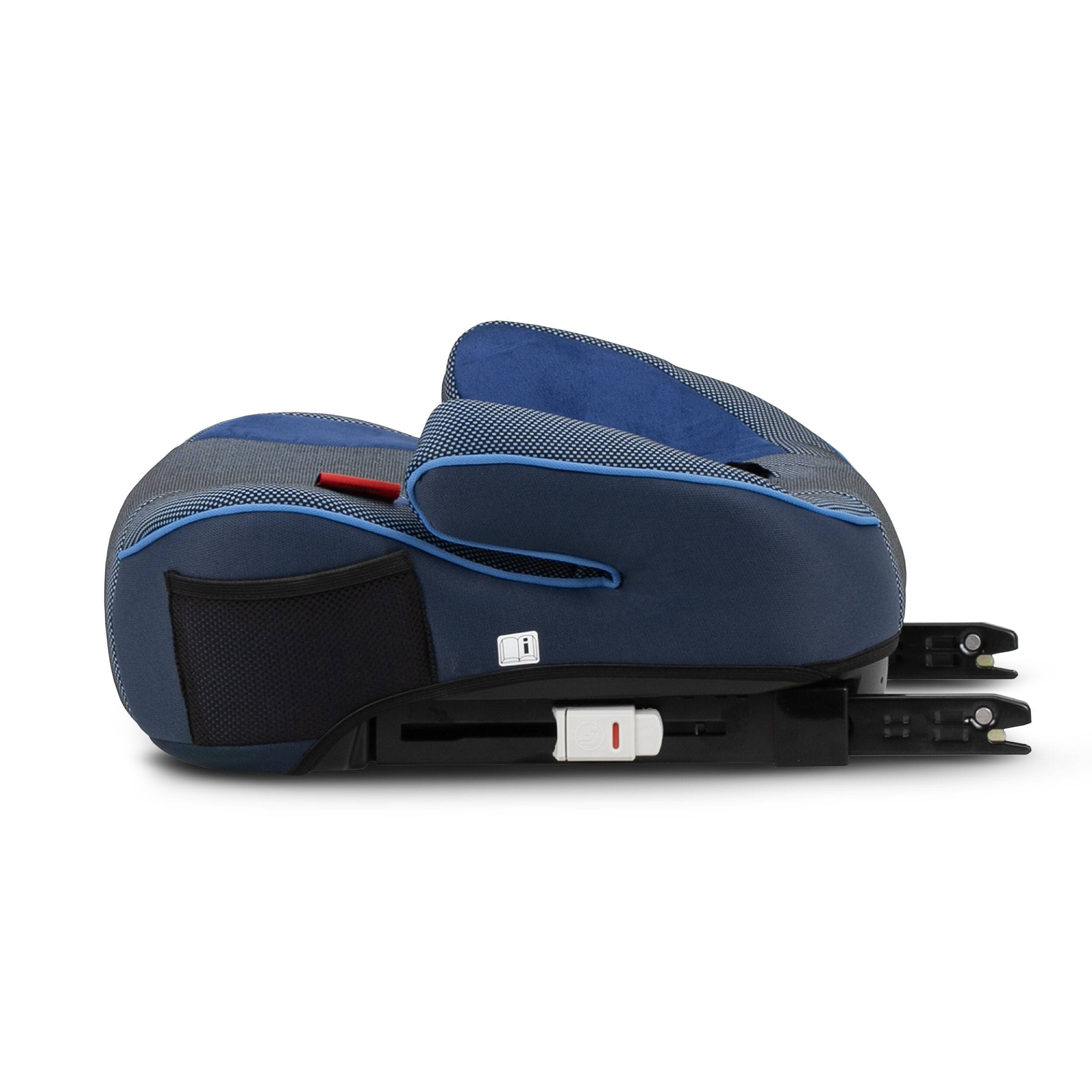 HEYNER® Sitzerhöhung i-Fix-SafeUp-L i-Size ISOFIX Autokindersitz Pkw blau Zertifiziert nach R129 (125-150 cm),