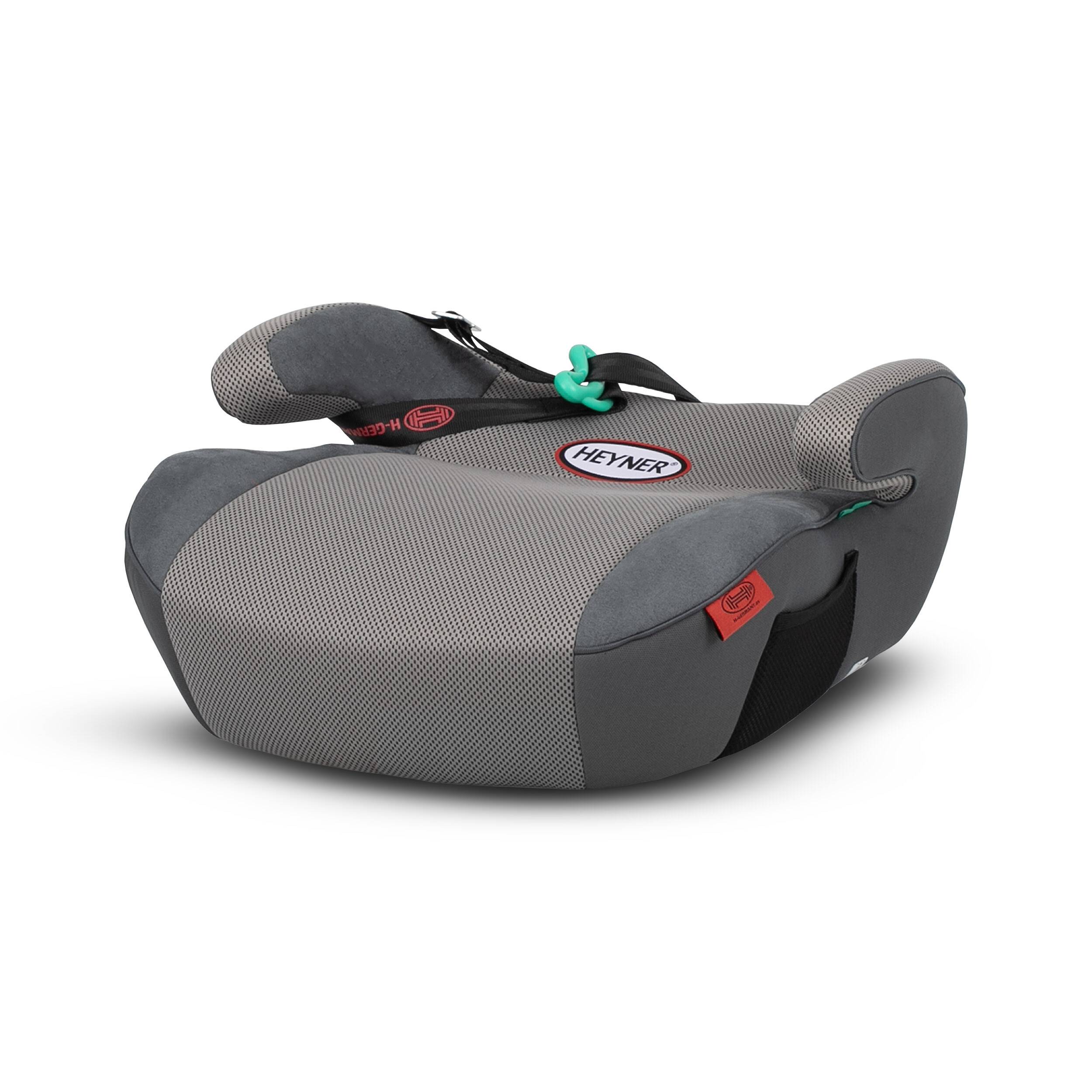 HEYNER® Sitzerhöhung i-SafeUp-L i-Size Autokindersitz Gurt-Einbau Pkw grau Zertifiziert nach R129 125-150 cm,