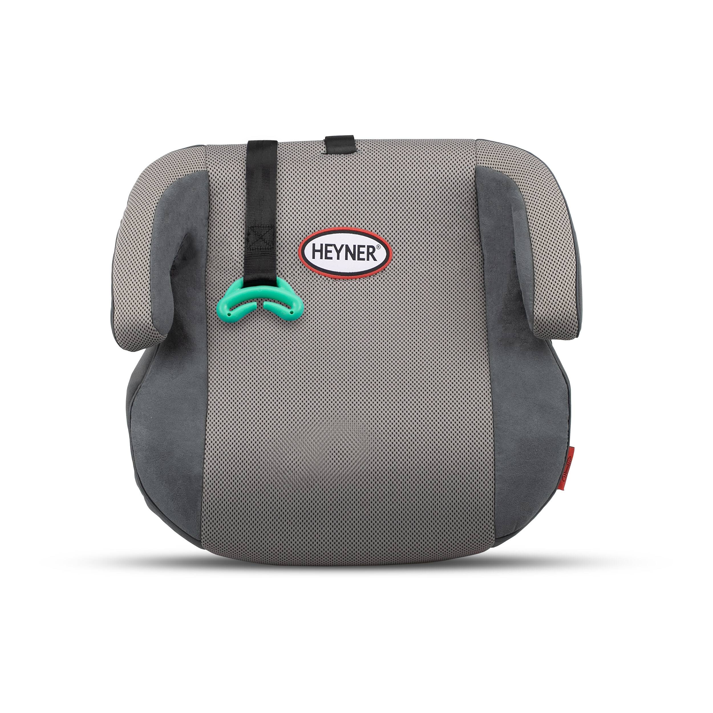 HEYNER® Sitzerhöhung i-SafeUp-L i-Size Autokindersitz Gurt-Einbau Pkw grau Zertifiziert nach R129 125-150 cm,