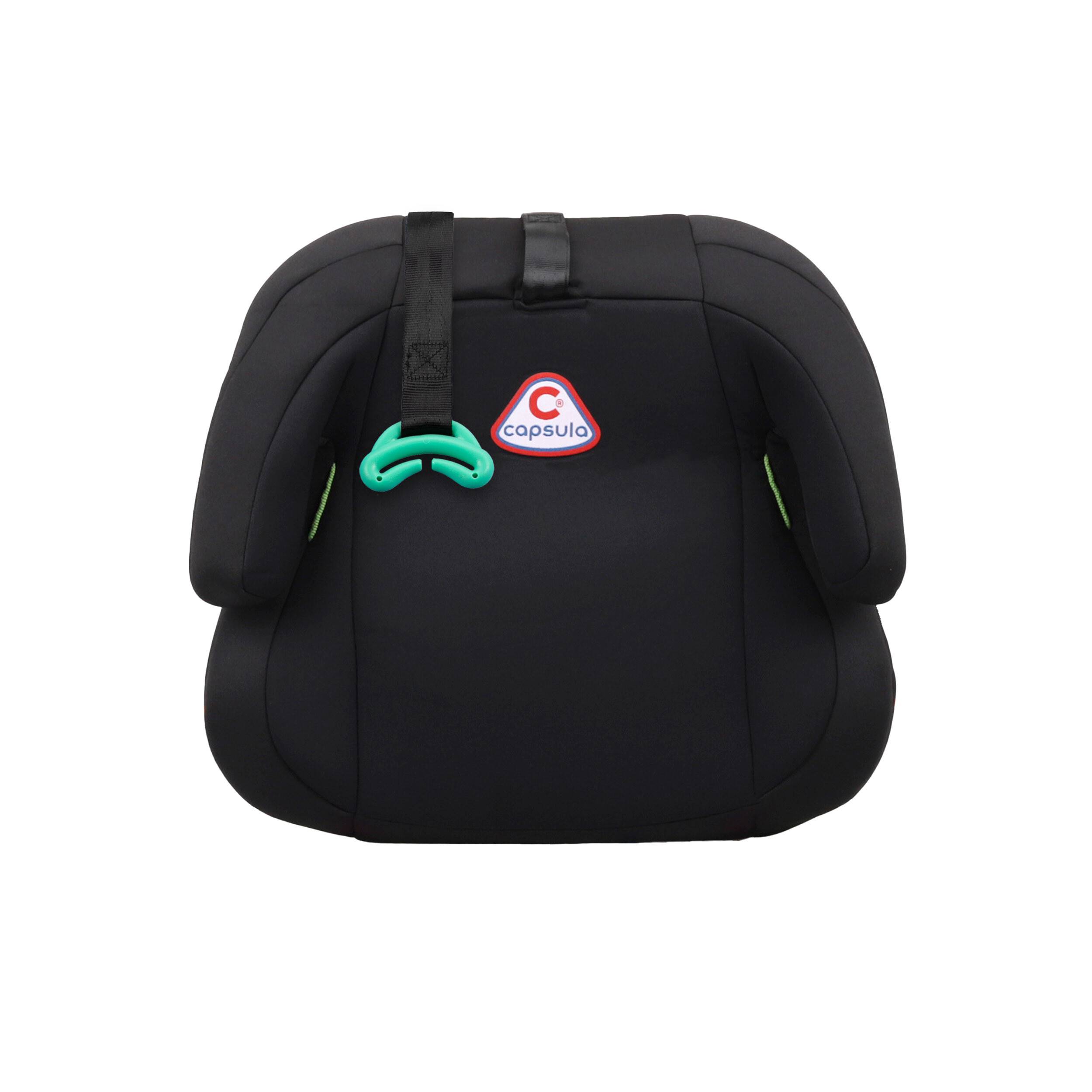 capsula® Sitzerhöhung JR-4-i-Fix i-Size ISOFIX Autokindersitz Pkw schwarz R129 zertifiziert (125-150 cm).