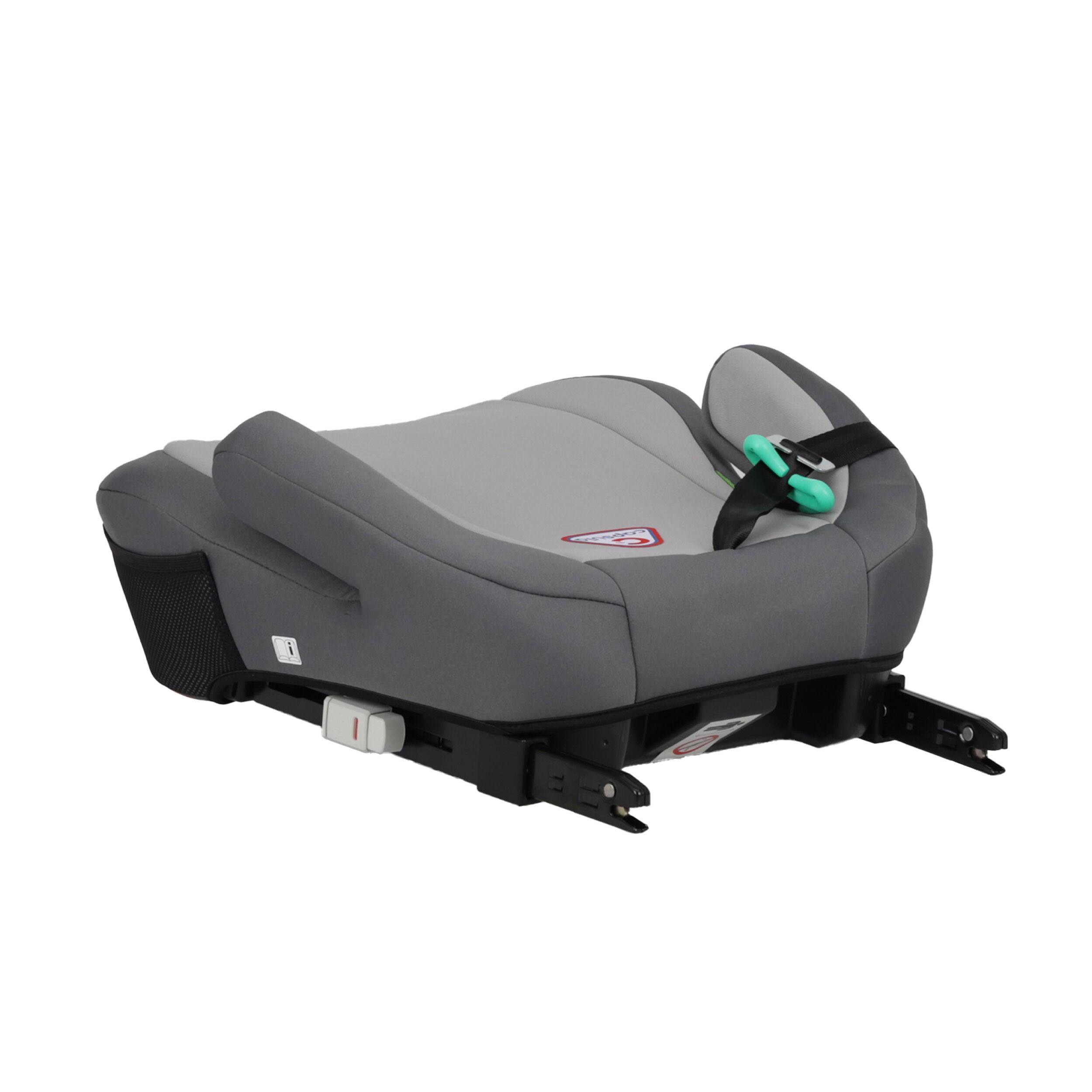 capsula® Sitzerhöhung JR-4-i-Fix i-Size ISOFIX Autokindersitz Pkw grau R129 zertifiziert (125-150 cm).