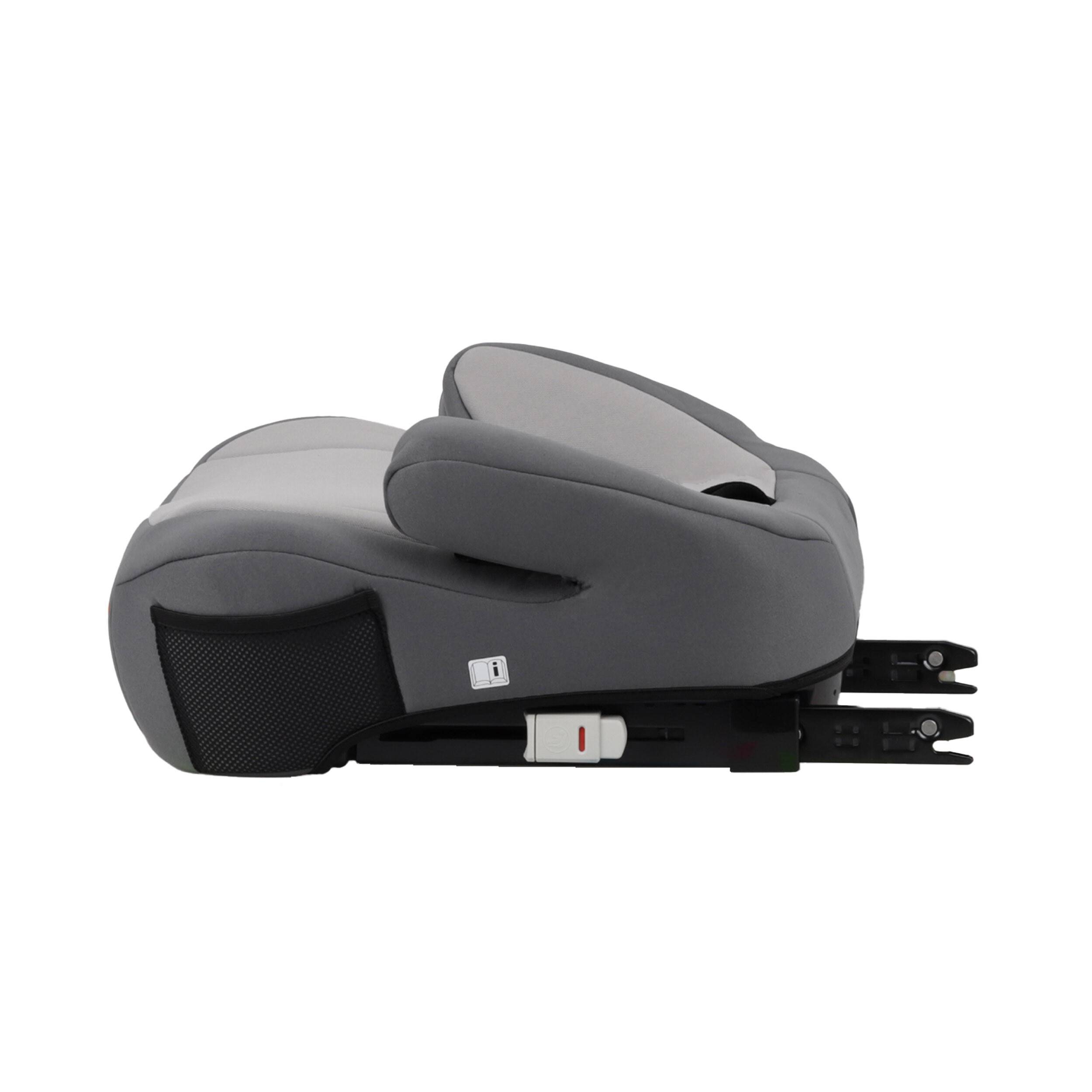 capsula® Sitzerhöhung JR-4-i-Fix i-Size ISOFIX Autokindersitz Pkw grau R129 zertifiziert (125-150 cm).