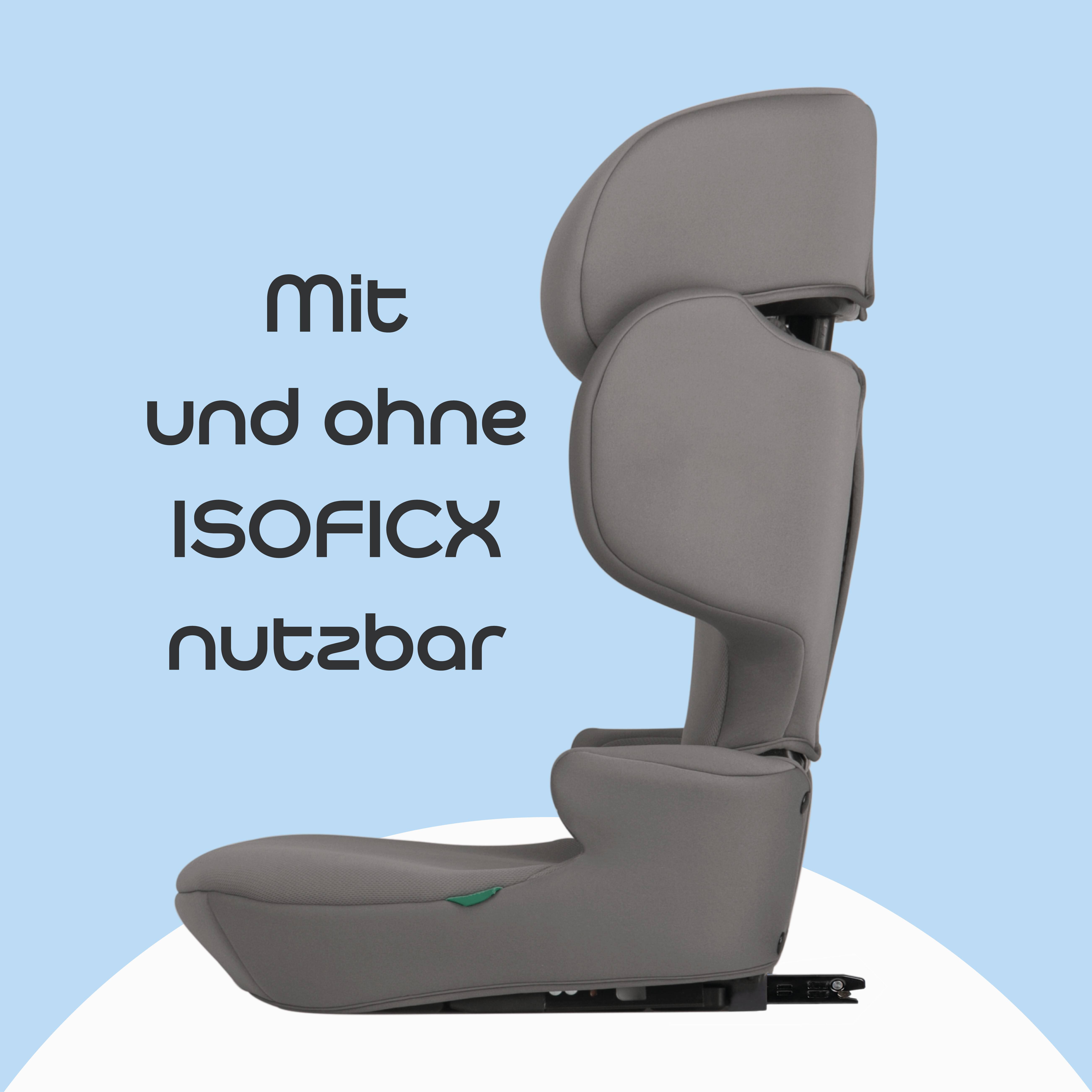 capsula® Kindersitz-Isofix-I-Size I Gruppe II/III, 15–36 kg, 100–150 cm, 4–12 Jahre, faltbar, 14-fach verstellbar,