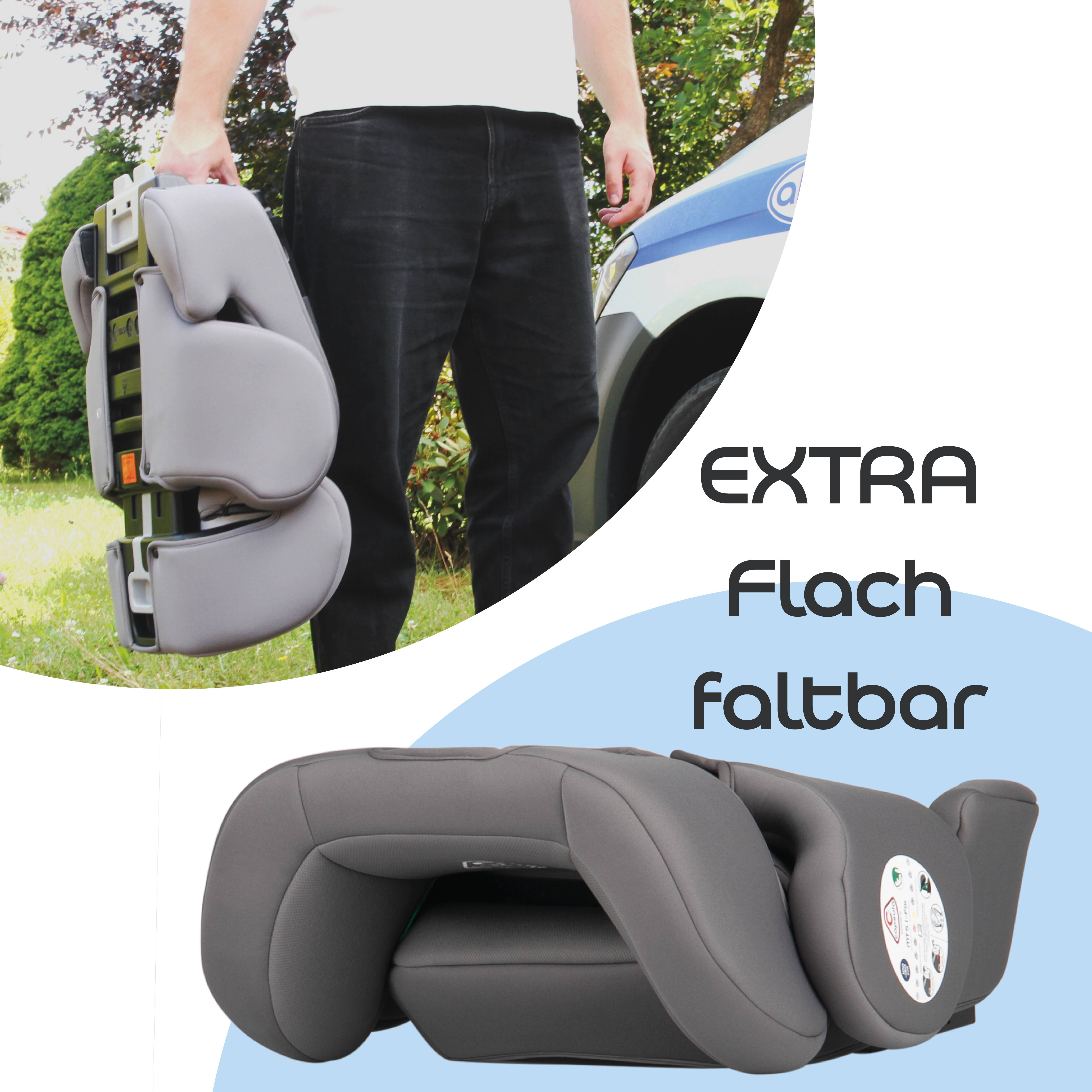 capsula® Kindersitz-Isofix-I-Size I Gruppe II/III, 15–36 kg, 100–150 cm, 4–12 Jahre, faltbar, 14-fach verstellbar,