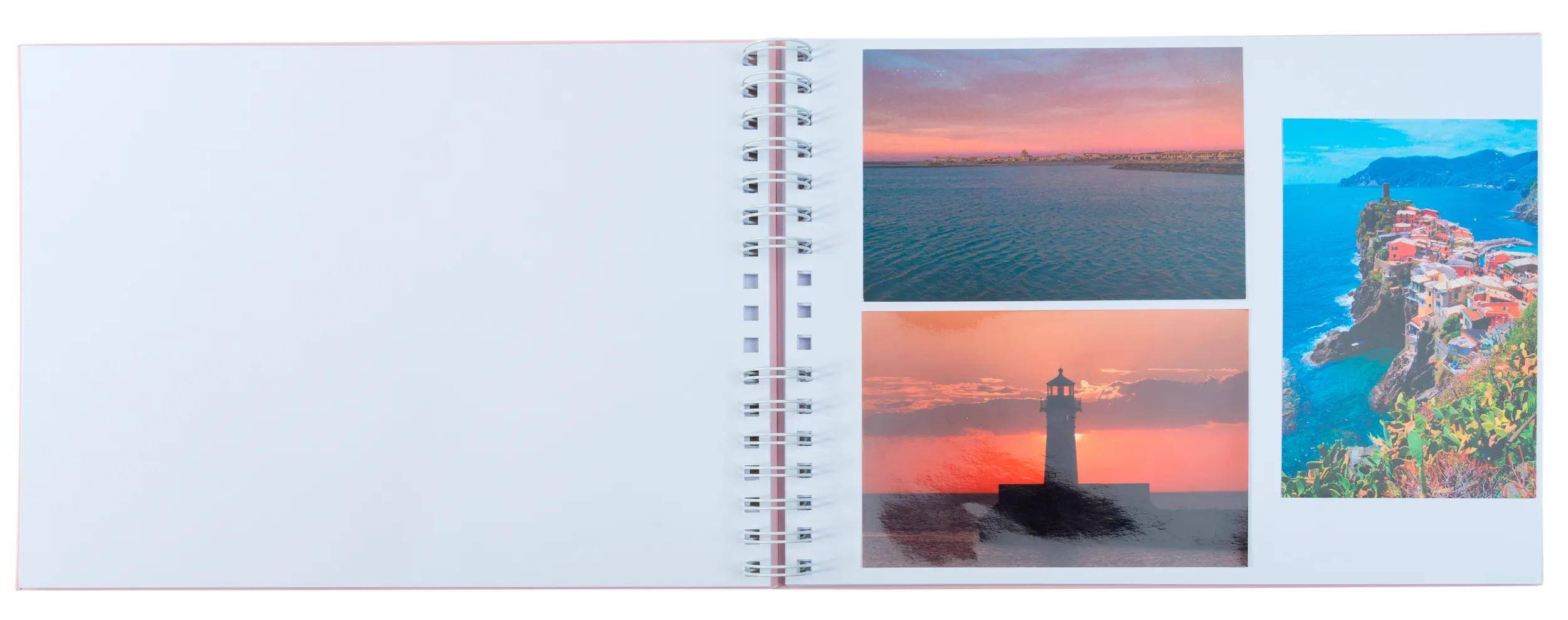 Exacompta Fotoalbum Spiralbindung 50S weiß 32x22 cm AutentiK Bonbonrosa - 16064E