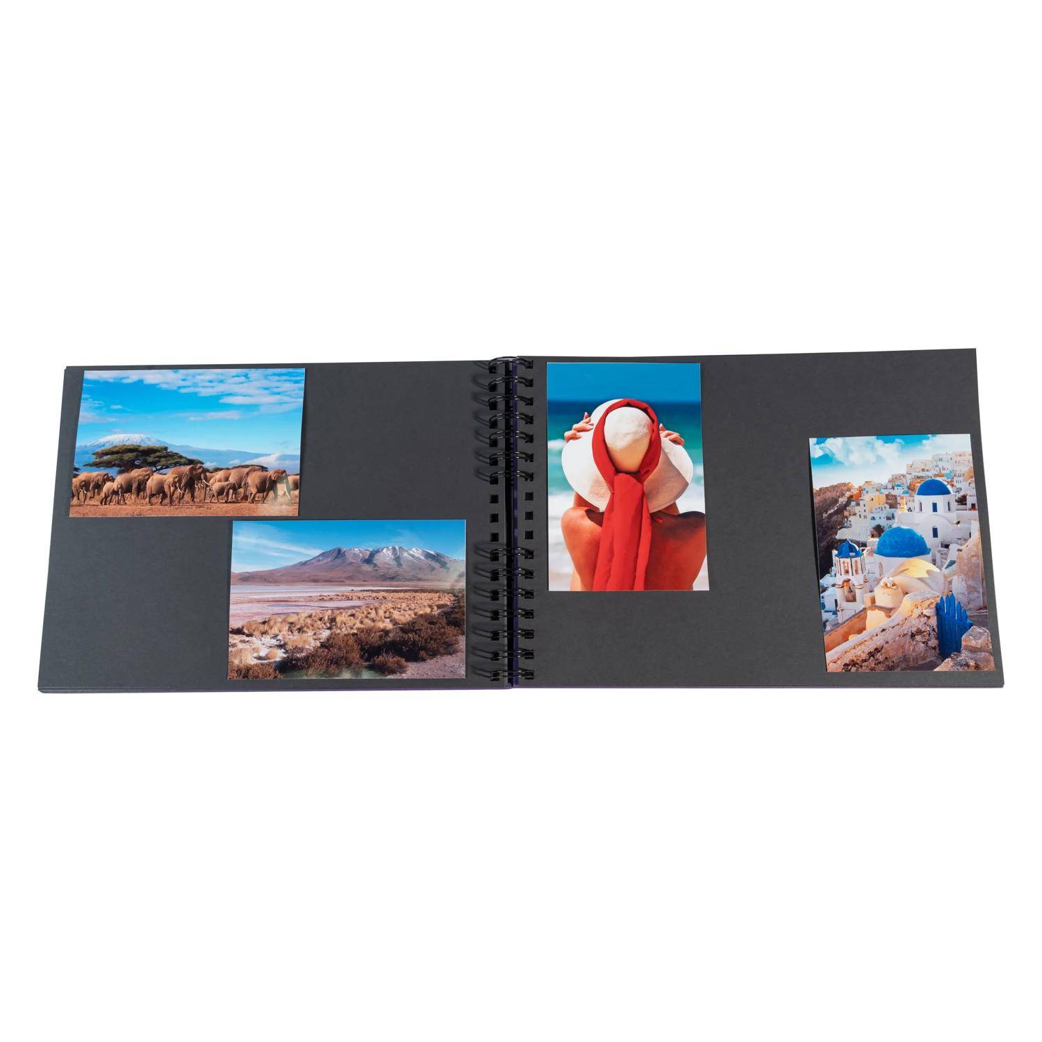 Exacompta Fotoalbum mit Spiralbindung 50S schwarz 32x22cm Japan Violett - 16503E