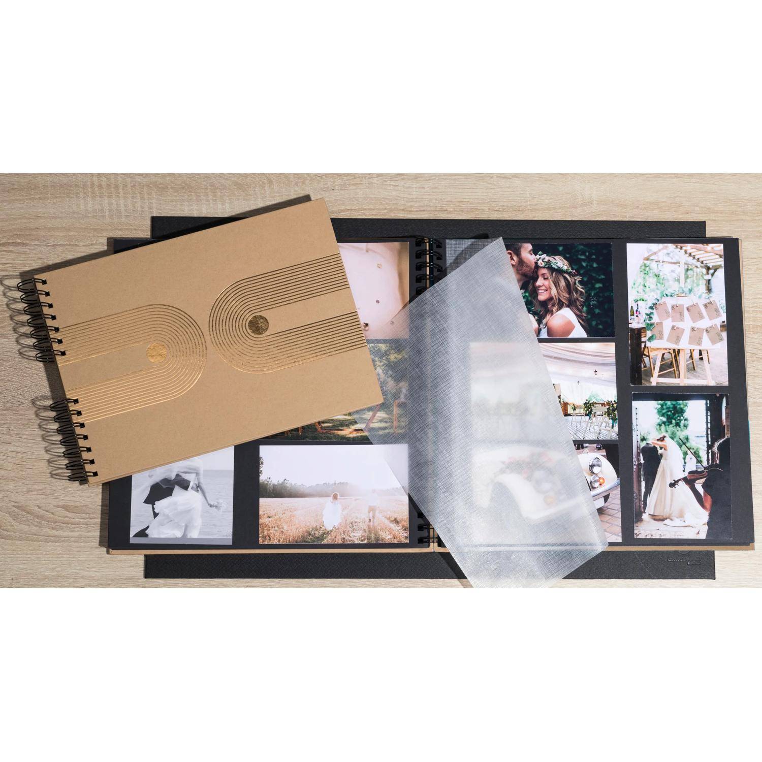 Exacompta Fotoalbum mit Spiralbindung 50S schwarz 32x22 cm - Kraft - 16749E