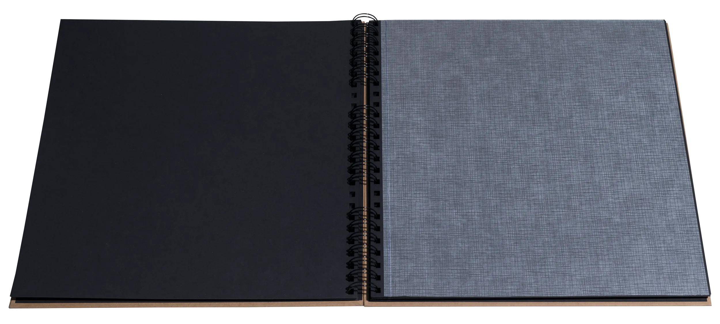 Exacompta Fotoalbum mit Spiralbindung 60S schwarz 32x32 cm - Kraft - 16849E