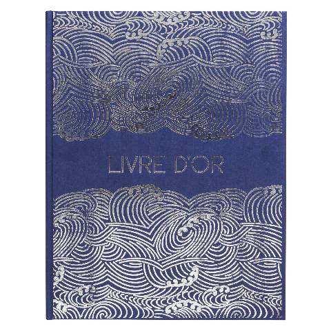 Exacompta Gästebuch 50 Bl blanko Silberschnitt 27x22 cm Japan - Blau - 47302E