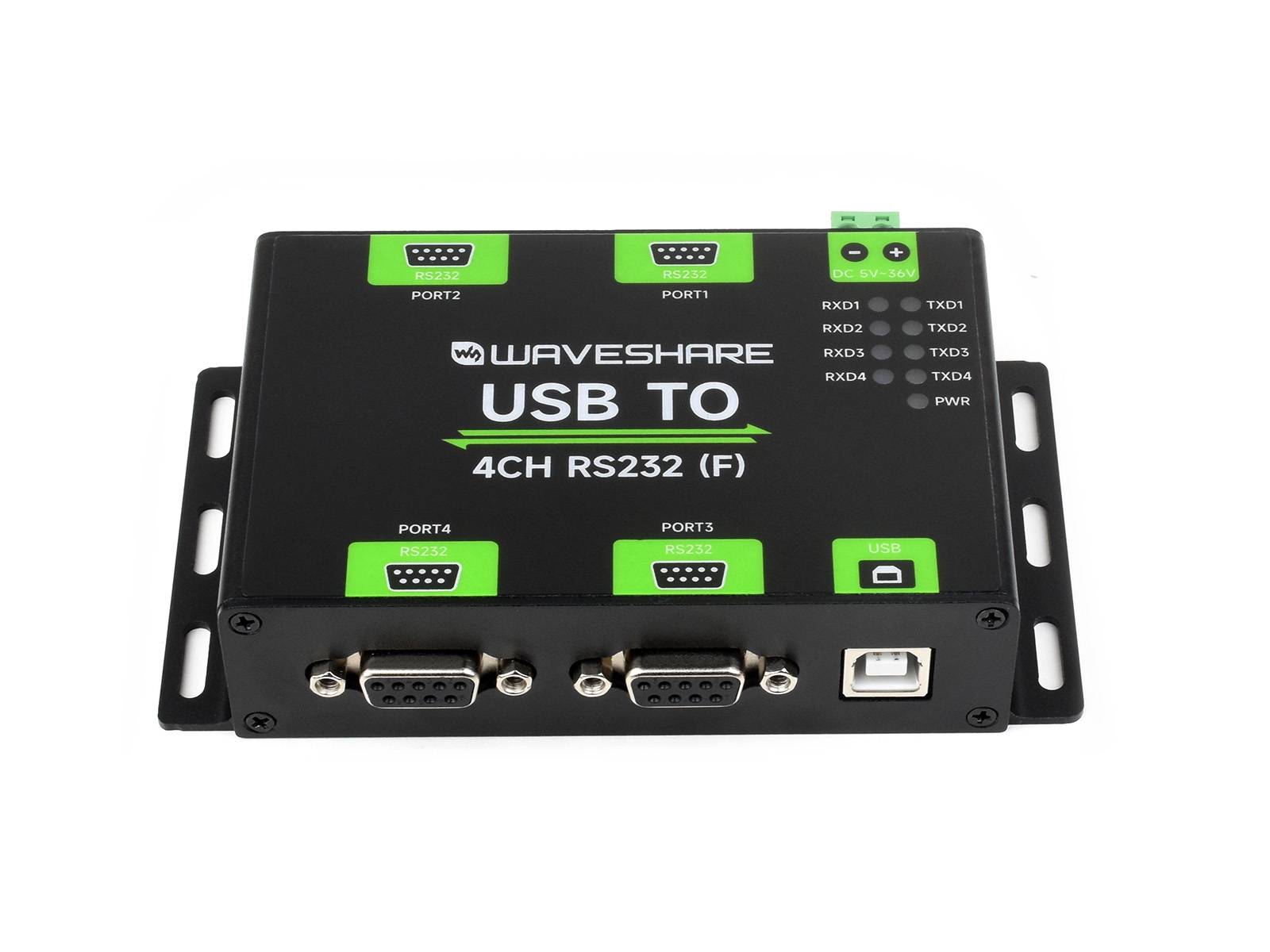 WaveShare Industrial Isolated USB to 4CH RS232 (Female Port) Converter FT4232HL