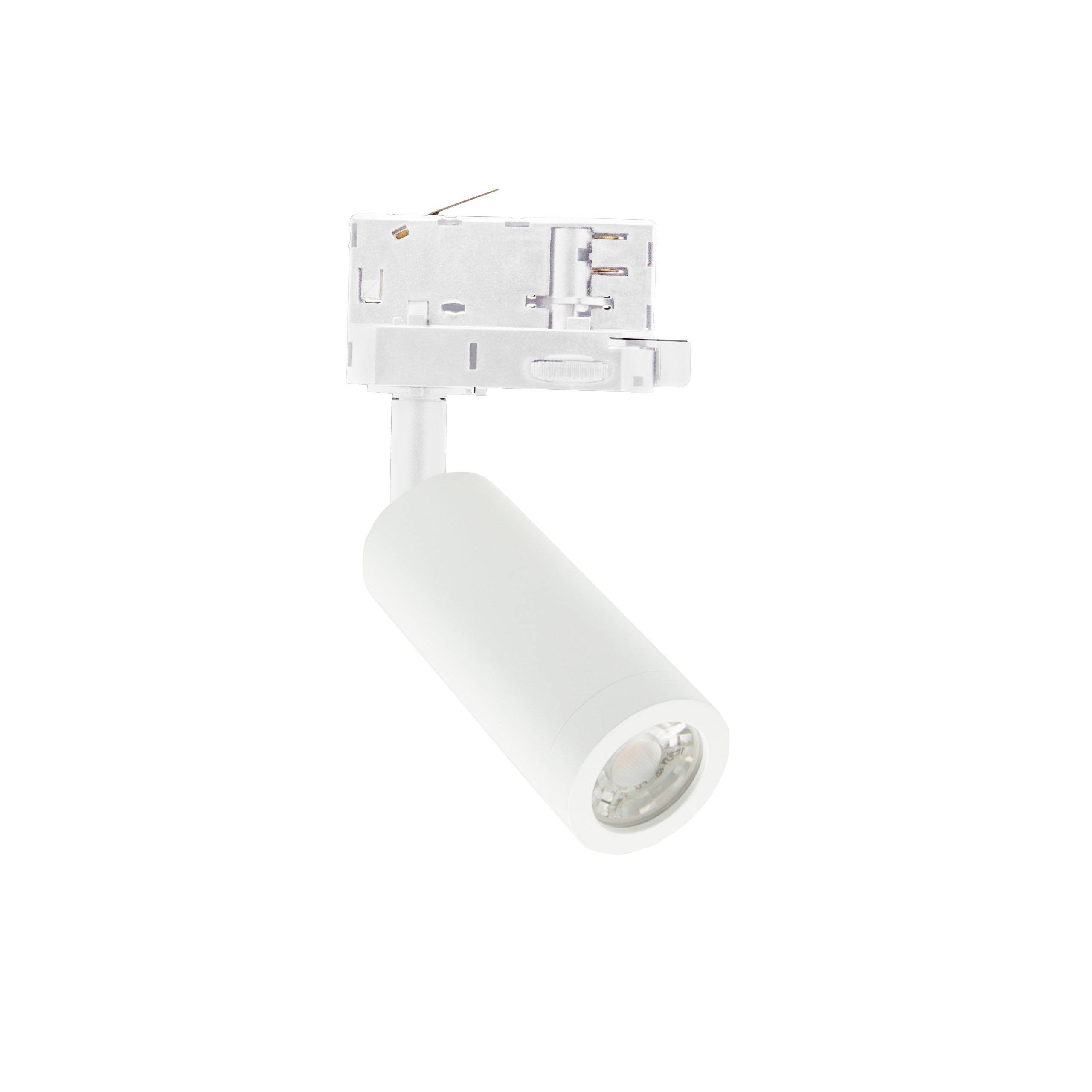 Spectrum LED 3-Phasen Stromschienenstrahler MADARA SLIM GU10 MR11 schwenkbar IP20 weiß max. 4W rund