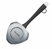 Eine Maxhub kabellose Präsentationstaste mit USB-Anschluss, verwendet für nahtlose Bildschirmfreigabe in Besprechungen und Präsentationen.