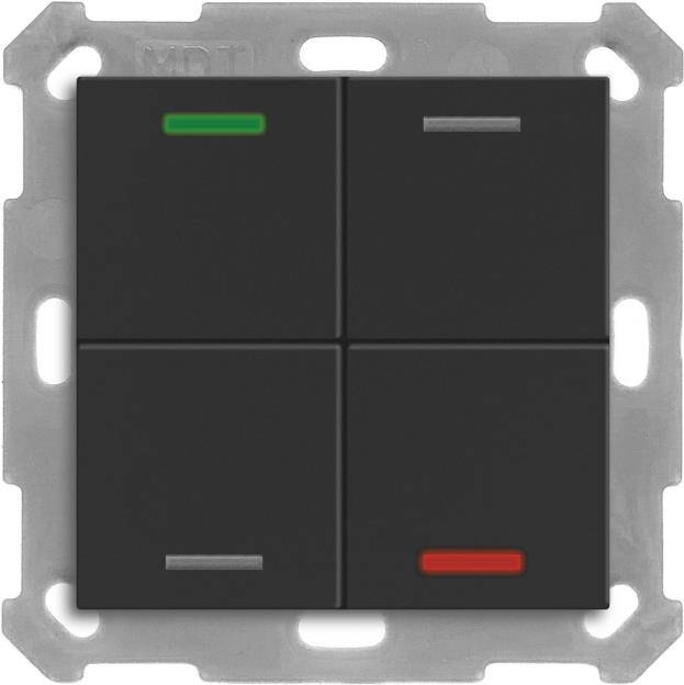 MDT BE-TAL55T406.01 KNX Taster Light 55 4f RGBW Temperatursensor sw matt Neutral 1 (BE-TAL55T406.01)