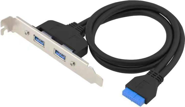 Conceptronic EMRICK11B 19-Pin-Weiblich zu Dual-USB-A-Weiblich USB 3.0 Adapter, USB 3.2 Gen 1 5Gbit/s