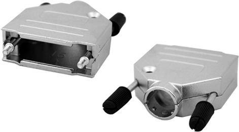 15pol D-Sub Haube Vollmetall mit Rändelschrauben (10015R)