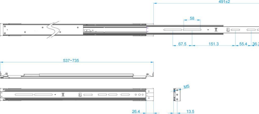 SilverStone RMS09-20 Rackgleitschiene