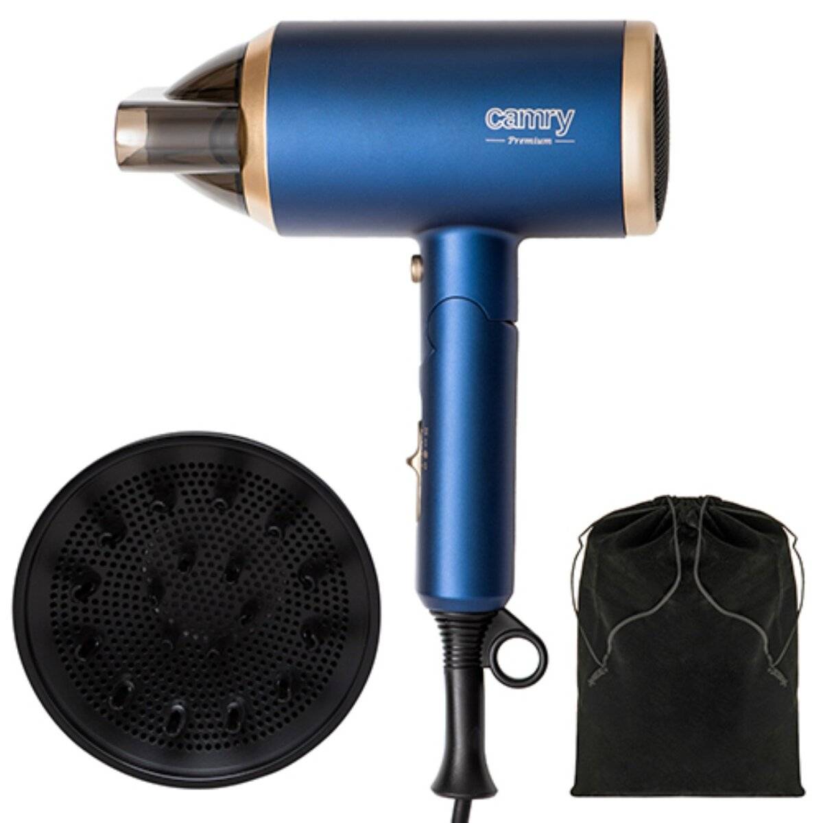 Camry CR 2268 Haartrockner 1800W mit Ionentechnologie, Diffusor & Konzentrator