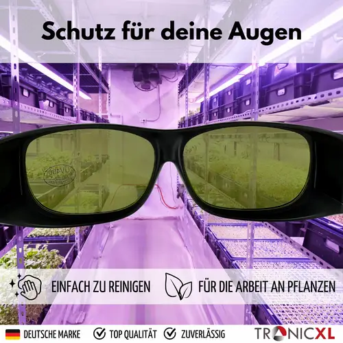 Grow UV Schutzbrille LED Vollspektrum für Growbox Growroom Pflanzen Lampen Schutz Brille Gewächshäuser Hydroponik gegen IR & UV Beleuchtung Grow UV Schutzbrille LED Vollspektrum für Growbox Growroom Pflanzen Lampen Schutz Brille Gewächshäuser Hydroponik gegen IR & UV Beleuchtung