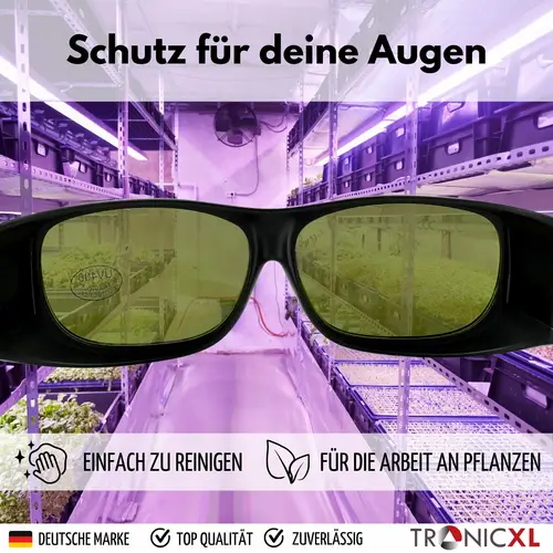 2 Stück Grow UV Schutzbrille LED Vollspektrum für Growbox Growroom Pflanzen Lampen Schutz Brille Gewächshäuser Hydroponik gegen IR & UV Beleuchtun 2 Stück Grow UV Schutzbrille LED Vollspektrum für Growbox Growroom Pflanzen Lampen Schutz Brille Gewächshäuser Hydroponik gegen IR & UV Beleuchtun