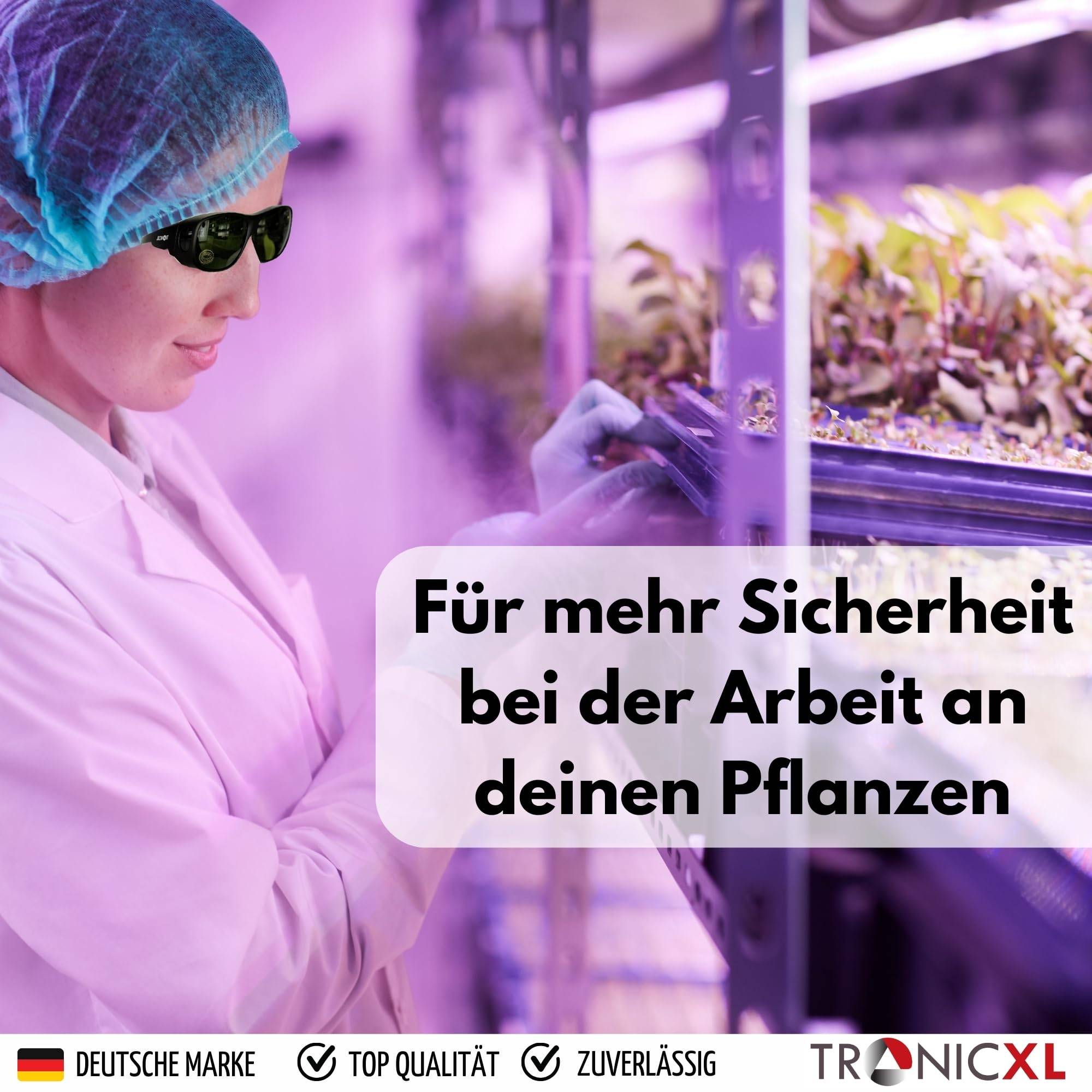 2 Stück Grow UV Schutzbrille LED Vollspektrum für Growbox Growroom Pflanzen Lampen Schutz Brille Gewächshäuser Hydroponik gegen IR & UV Beleuchtun