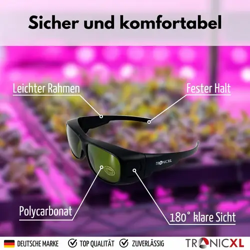 2 Stück Grow UV Schutzbrille LED Vollspektrum für Growbox Growroom Pflanzen Lampen Schutz Brille Gewächshäuser Hydroponik gegen IR & UV Beleuchtun 2 Stück Grow UV Schutzbrille LED Vollspektrum für Growbox Growroom Pflanzen Lampen Schutz Brille Gewächshäuser Hydroponik gegen IR & UV Beleuchtun
