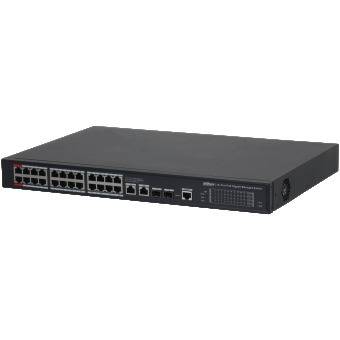 Dahua - S4228-24GT-360 - Switch - 24 PoE-GB, - 28 Port PoE Gigabit Switch - 24x PoE Ethernet Port 10/100/1000 Mbps - 2x
