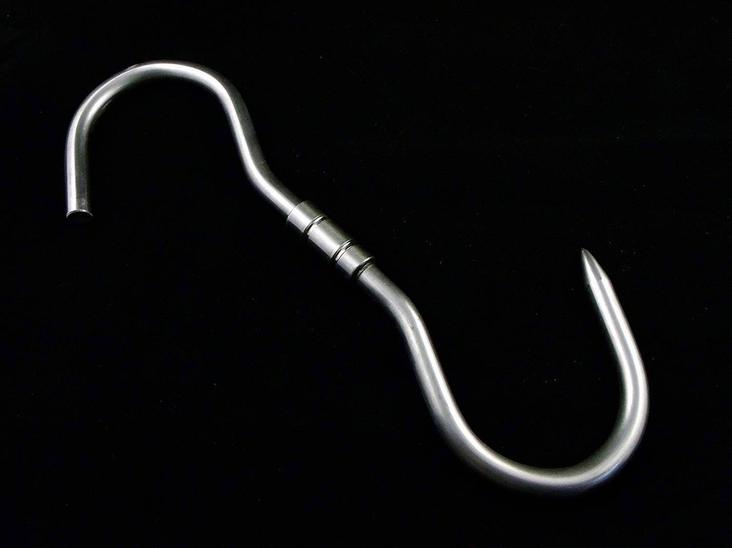 2 Stück PROFI S-Haken Drehhaken Edelstahl Aufhängung rostfrei Fleischerhaken Dreh Haken Wildhaken Zerwirk Swivel Hook