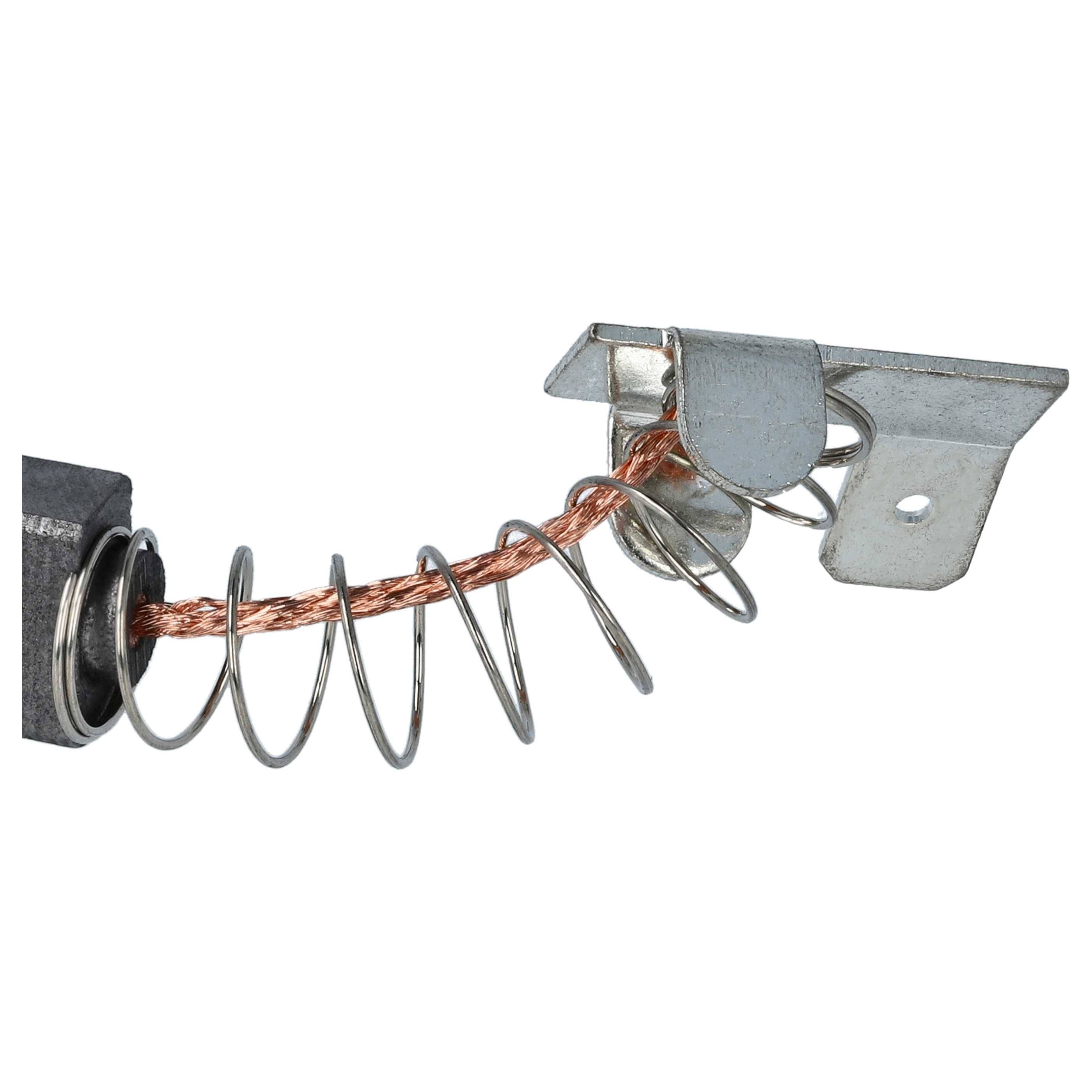 Eine Nahaufnahme einer Metallfeder, die an einem Kupferdraht und einer Metallklammer befestigt ist. Die Anordnung ist auf einer ebenen Fläche montiert, möglicherweise Teil einer elektronischen Komponente.