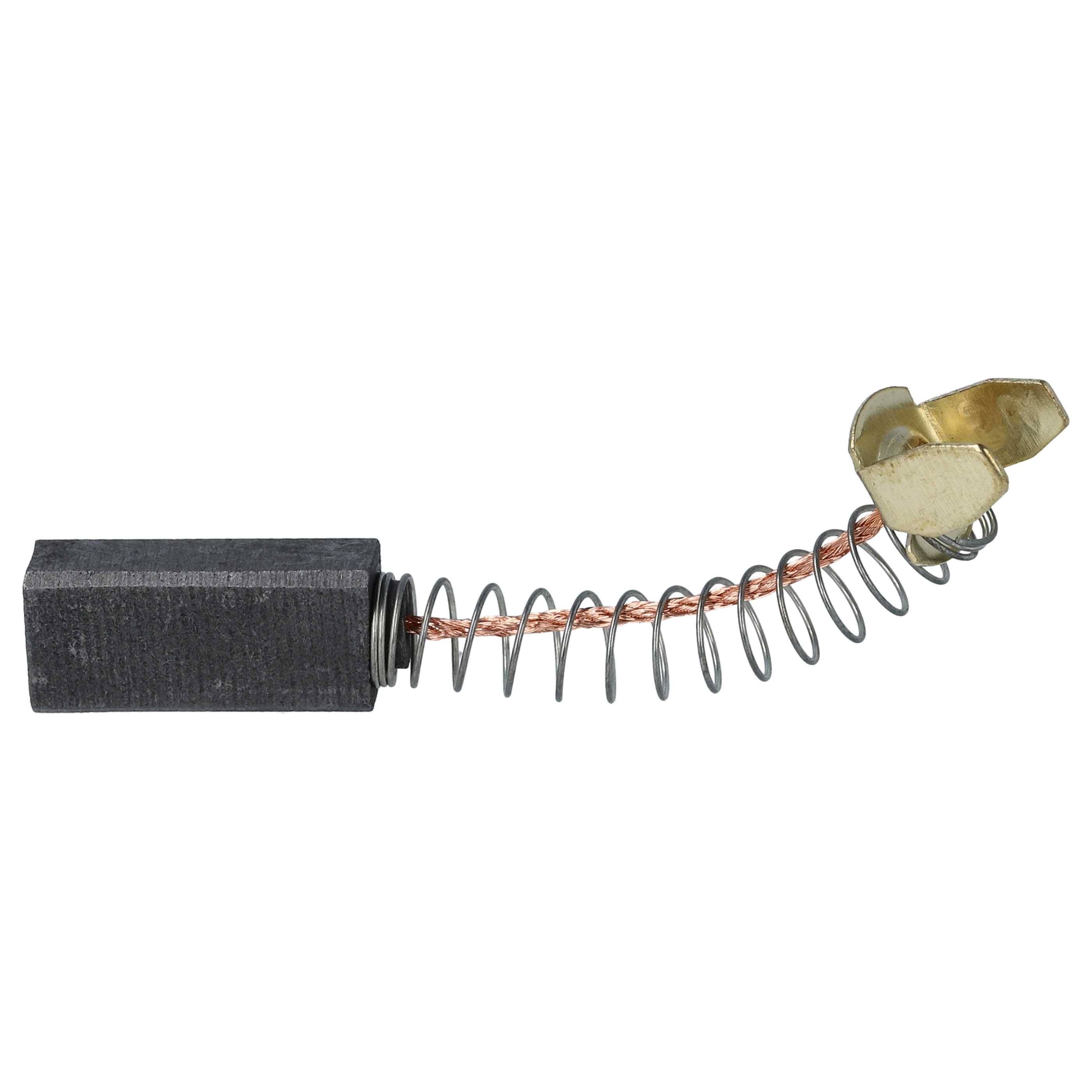 Eine Kohlebürste mit einem aufgewickelten Kupferdraht und Metallklemme, die in Elektromotoren zur Stromleitung verwendet wird.