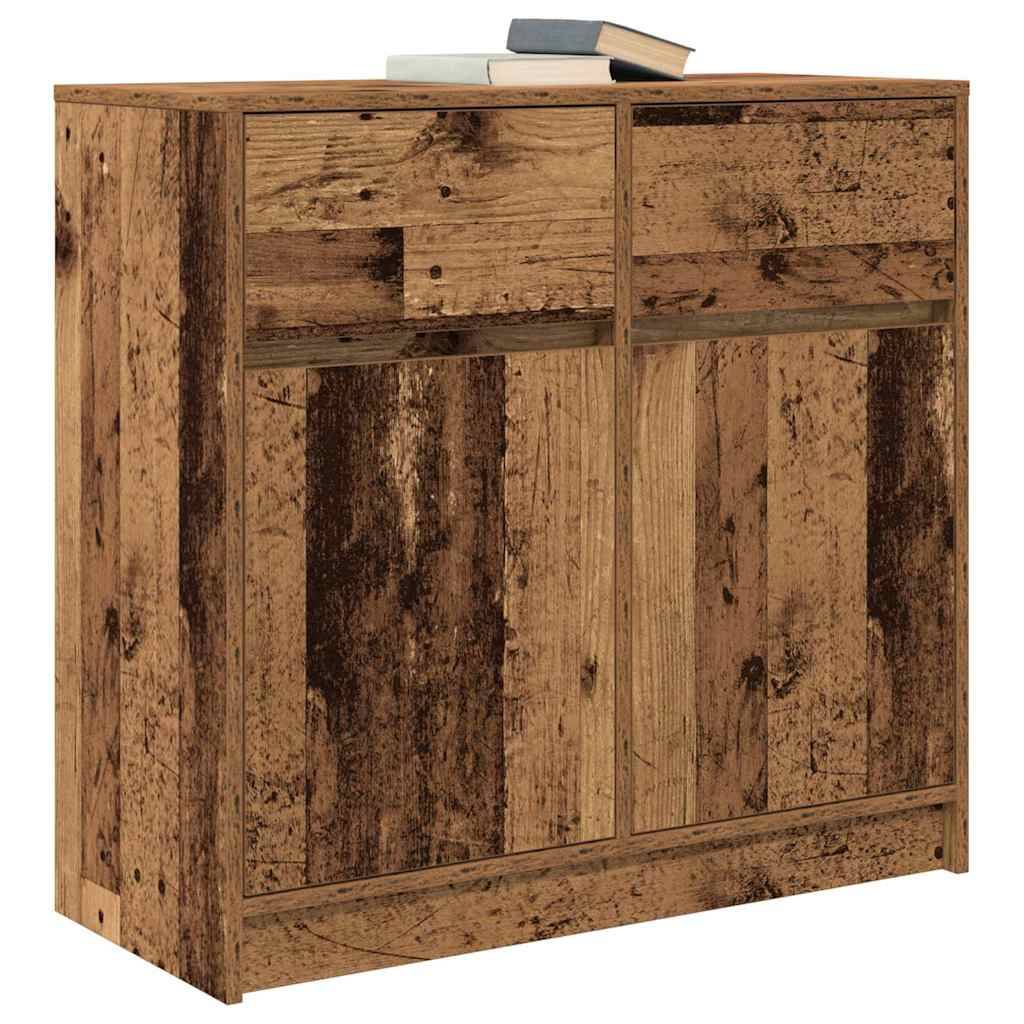 vidaXL Sideboard mit Schublade Altholz-Optik 80x34x76 cm Holzwerkstoff