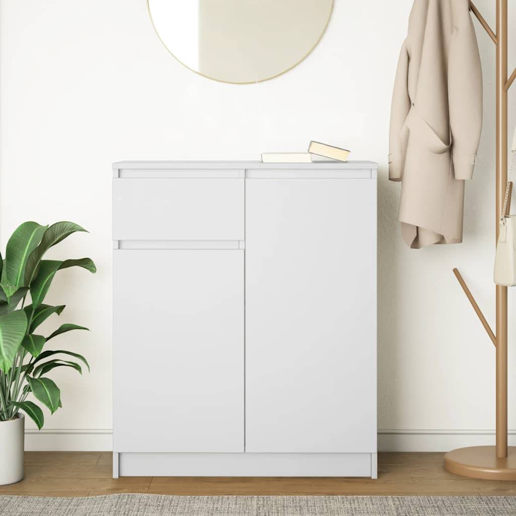vidaXL Sideboard mit Schublade Weiß 71x35x84 cm Holzwerkstoff