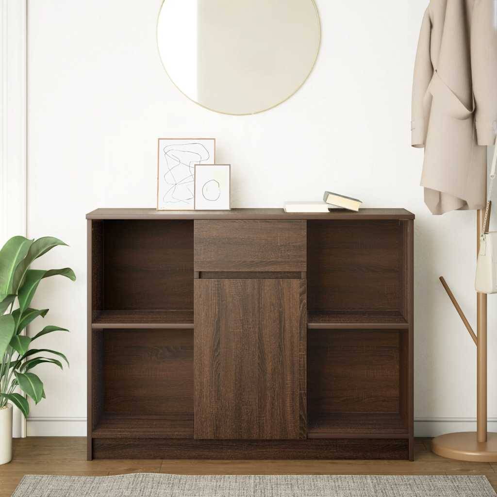 vidaXL Sideboard mit Schublade Braun Eichen-Optik 101x35x76 cm