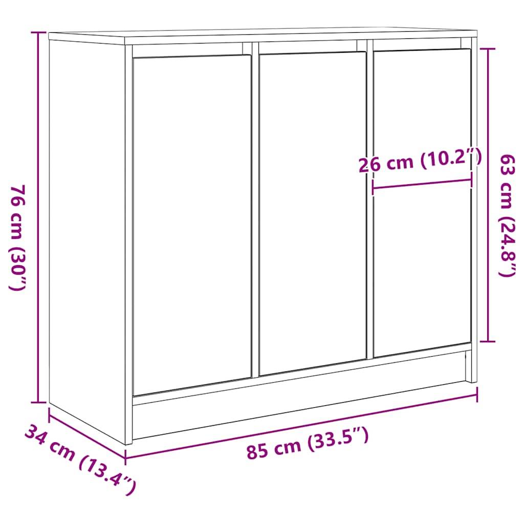 vidaXL Sideboard Räuchereiche 85x34x76 cm Holzwerkstoff