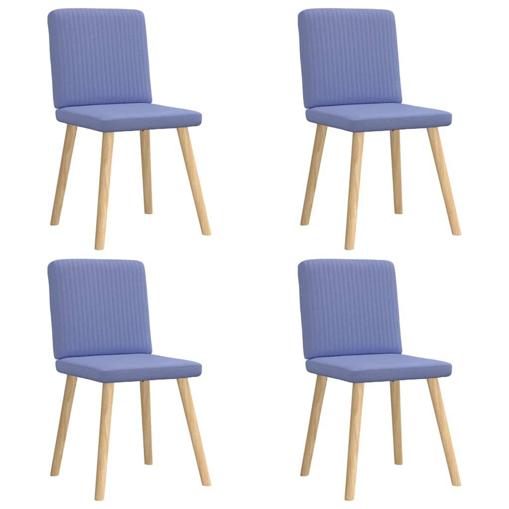 vidaXL Esszimmerstühle 4 Stk. Jeansblau Stoff
