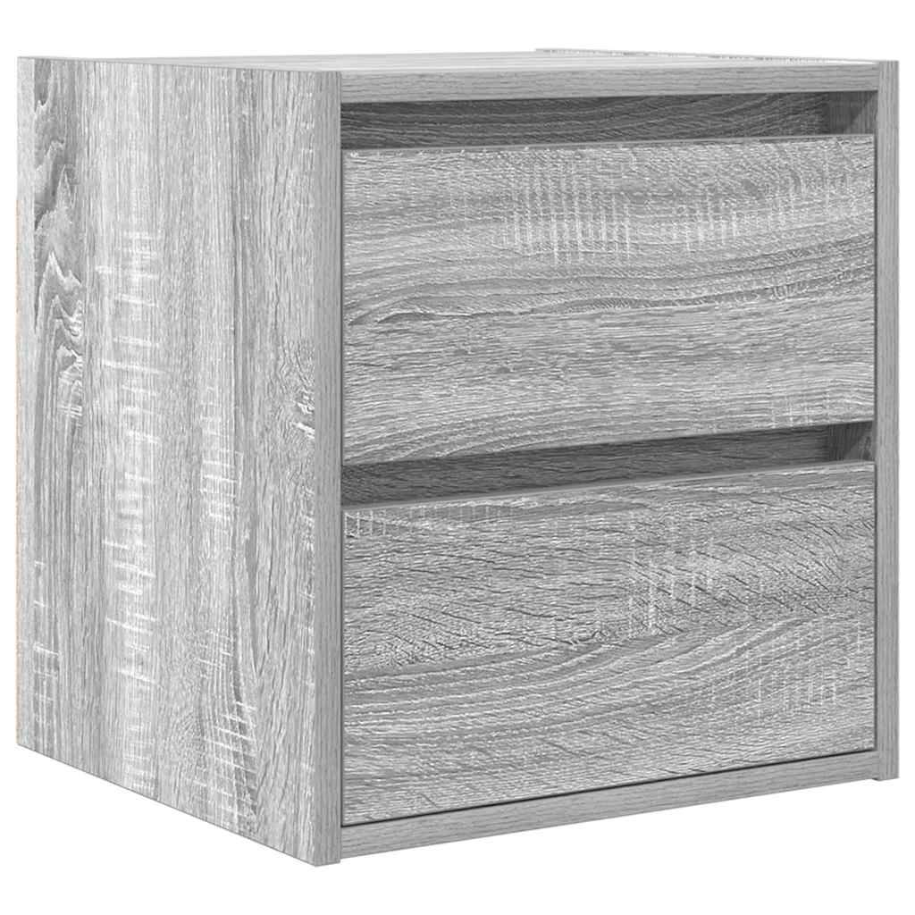 vidaXL Wand-Nachttisch Grau Sonoma 38x34x40 cm