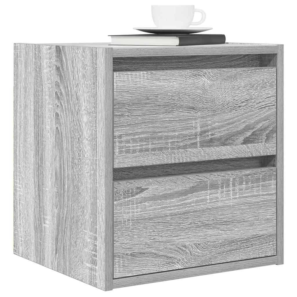 vidaXL Wand-Nachttisch Grau Sonoma 38x34x40 cm
