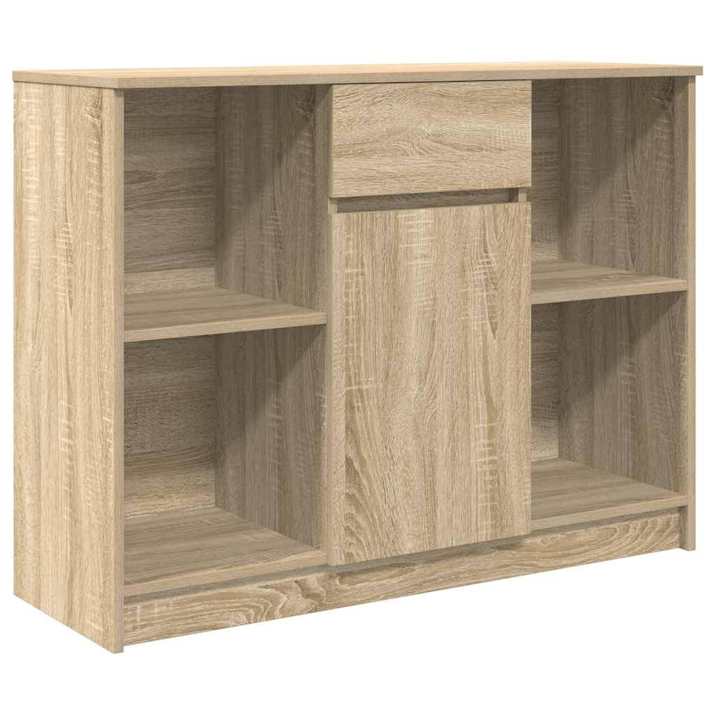 vidaXL Sideboard mit Schublade Sonoma-Eiche 101x35x76 cm Holzwerkstoff